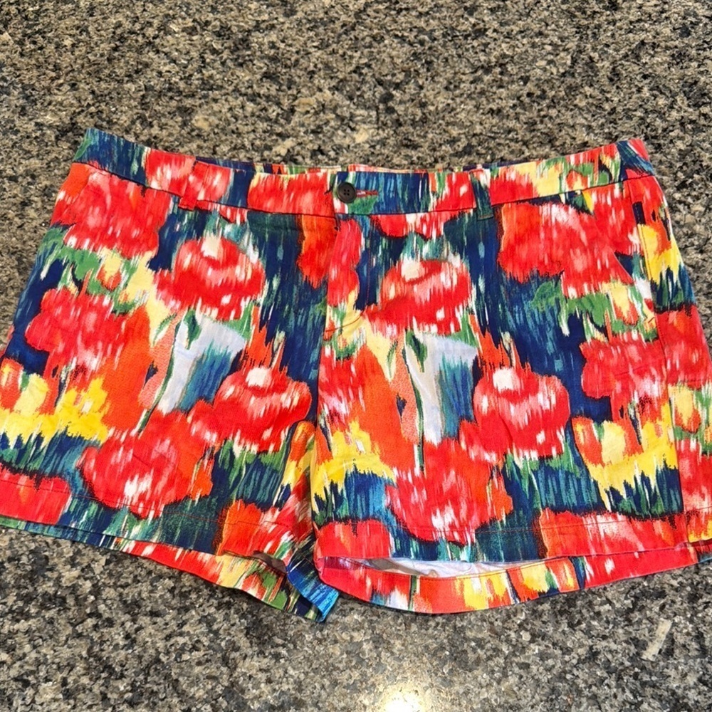 100% cotton Merona Colorful Floral Women's Shorts size 16 - Picture 1 of 6